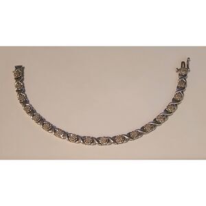 NEW~1.5 Ct Flower Cluster Station Link Genuine Diamond Tennis Bracelet